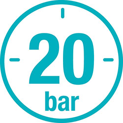 Выдерживает давление до 20 бар